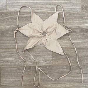 UO Vegan Leather Flower Crop Top